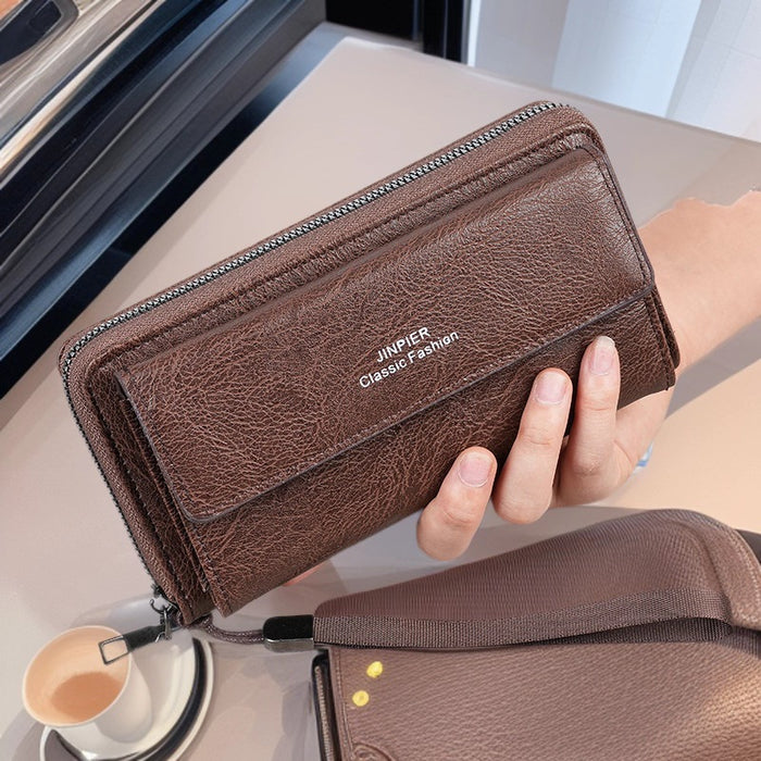 Wholesale Business Men' s Wallet - PU Leather Long Wallet with Multi Card Slots Large Capacity Clutch Fashion Gift