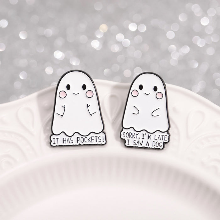 Wholesale Ghost Pumpkin Skull Brooch Zinc Alloy Pin Jewelry Accessory For Party Gift