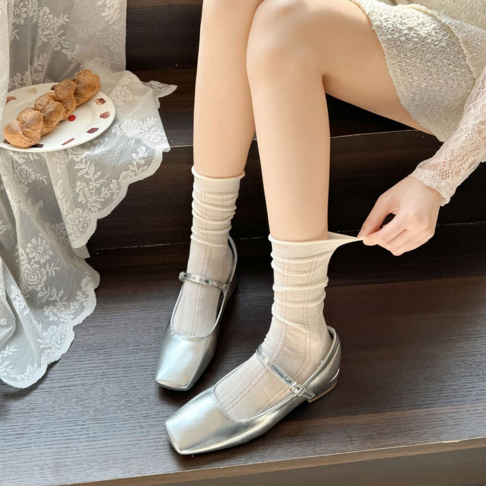 Wholesale Socks, mid tube socks, lace socks, hollowed out mesh stacking socks, sweat absorbing and breathable long socks