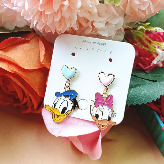 Wholesale Alloy Small Cute Cartoon Silver Earrings JDC-ES-Xiaox021