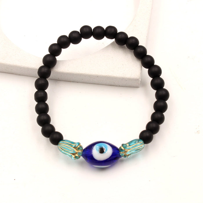 Wholesale Black crystal beads high-end men's bracelet with devil's eye bracelet