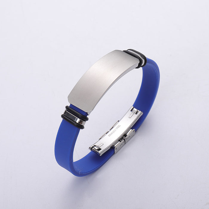 Wholesale Titanium steel personalized engraved sports basketball men's bracelet, silicone stainless steel couple bracelet