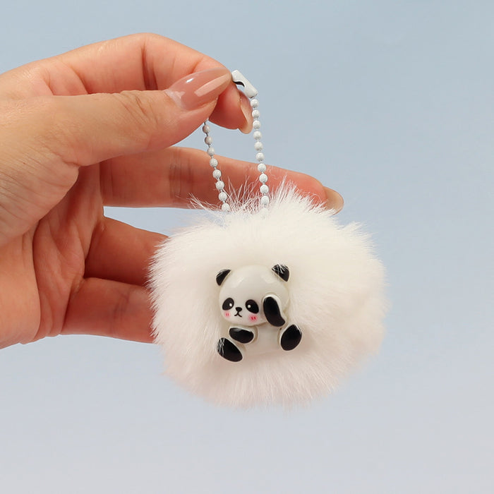 Wholesale Trendy Panda Plush Keychain Charm Cotton Filled Backpack Pendant Keyring Gift