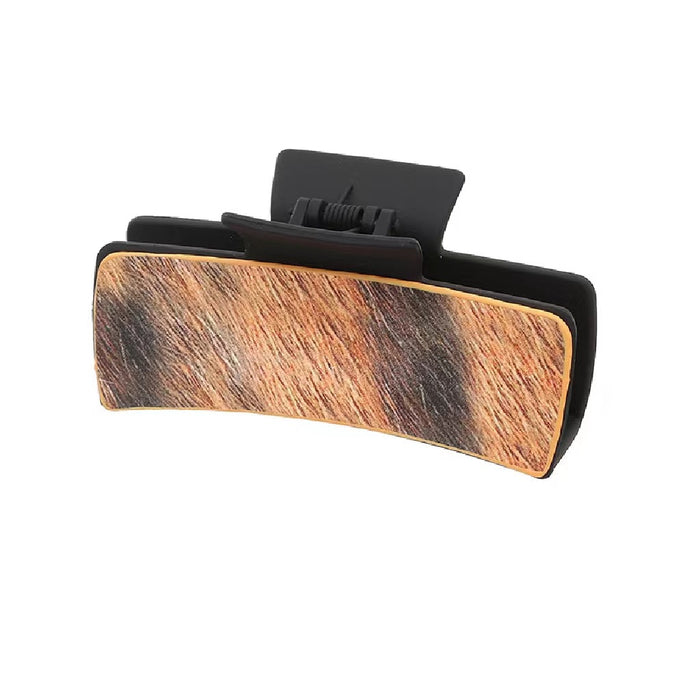 Wholesale Western Denim Style Horse Hair Craft Leather Women' s Hair Clip Grab Clip Shark Clip Hair Accessories Clip