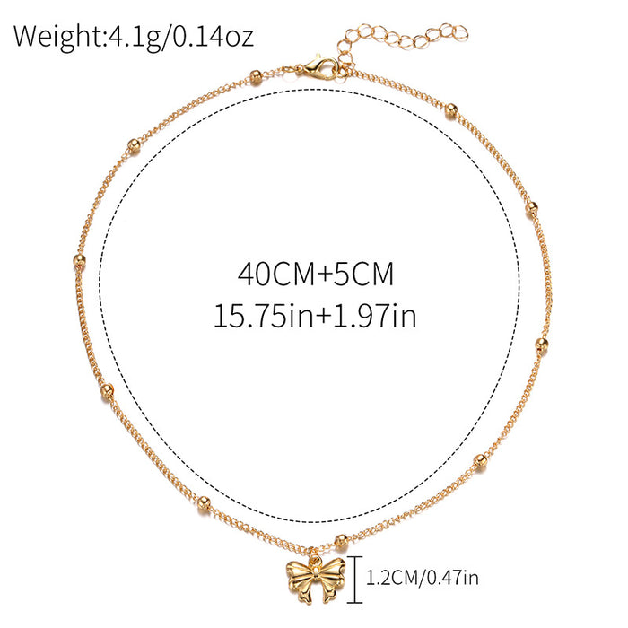 Wholesale Butterfly Knot Alloy Pendant Necklace for Women