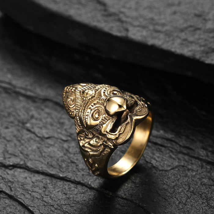 Wholesale Stainless Steel Ring Hindu Garuda Titanium Steel Eagle Face Vintage Personalized Ring