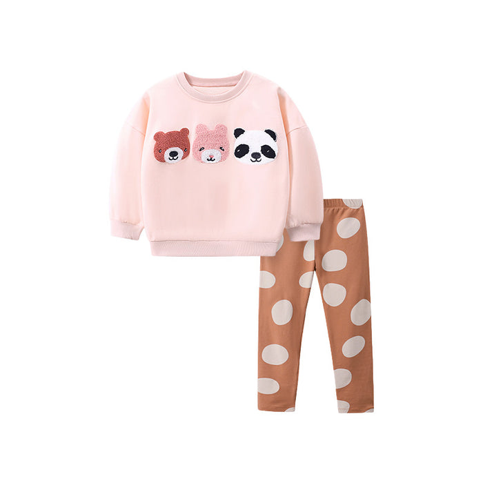 Wholesale Winter Girls Fleece Sweatshirt Children's Suit JDC-CTS-BST005