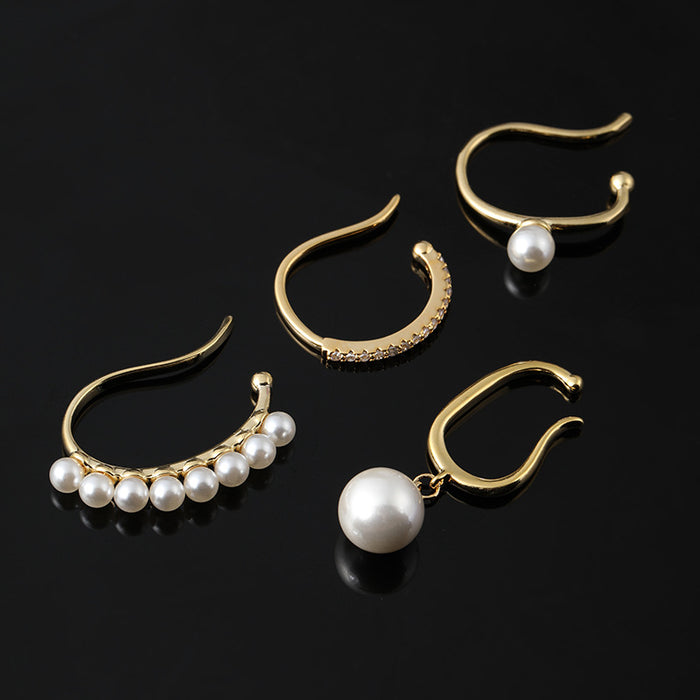 Wholesale Ear Clip Ear Drop Trendy Ear Hanging Ear Clip Pearl Earrings