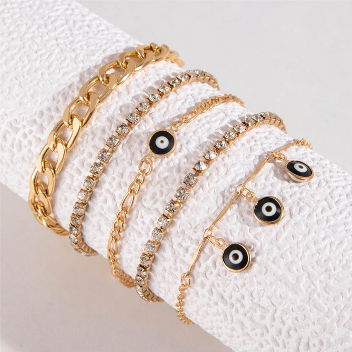 Wholesale Eye Pendant Multi-layered Diamond Chain Alloy Bracelet JDC-BT-YongG006