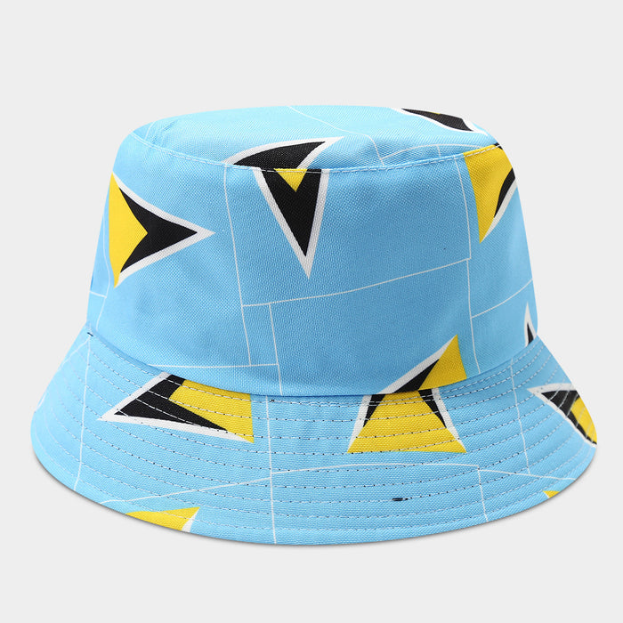 Wholesale Summer World Cup National Flags Pattern Double-Sided Bucket Fashionhat for Men and Women