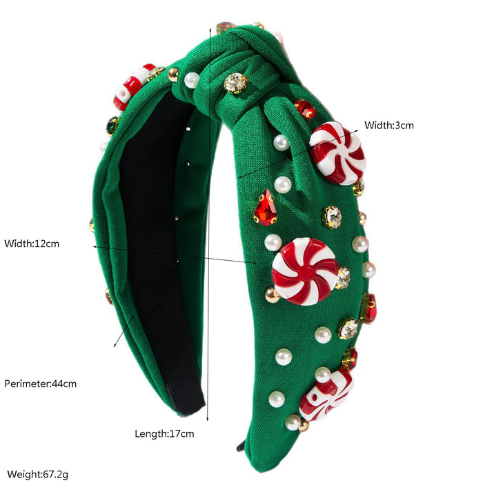Wholesale Imitation Pearl Rhinestone Christmas Headband Santa Hair Fashion Accessory