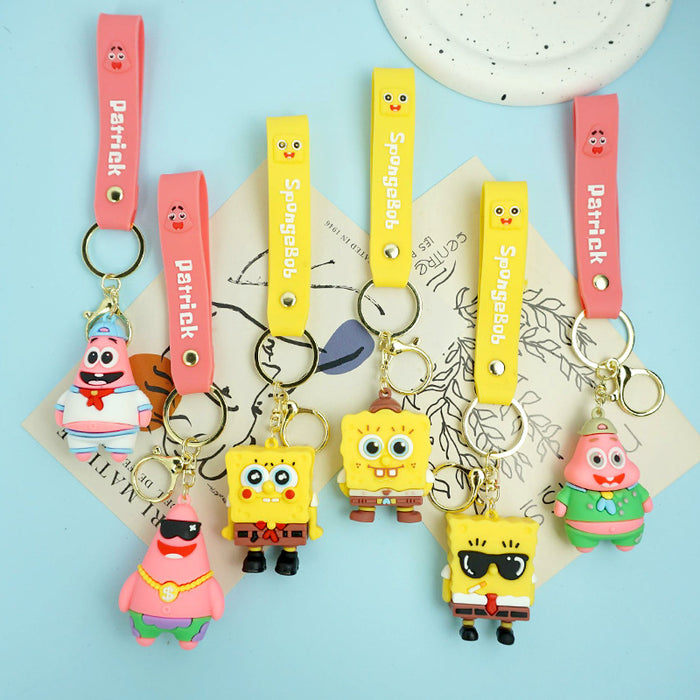 Wholesale Creative cartoon rubber couple keychains
