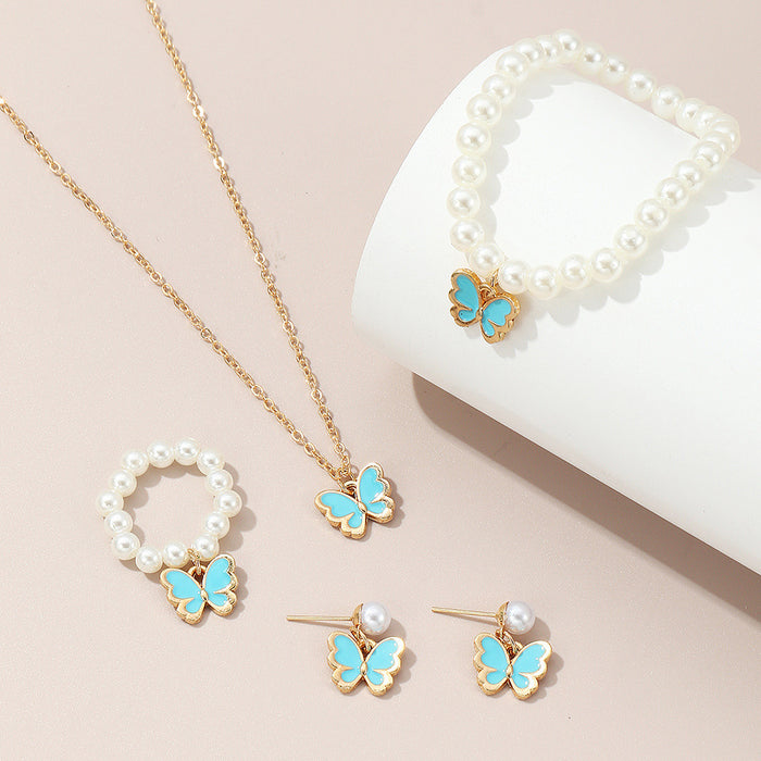 Wholesale Butterfly Non-fading Necklace Set Combination JDC-NE-Zhuoa002