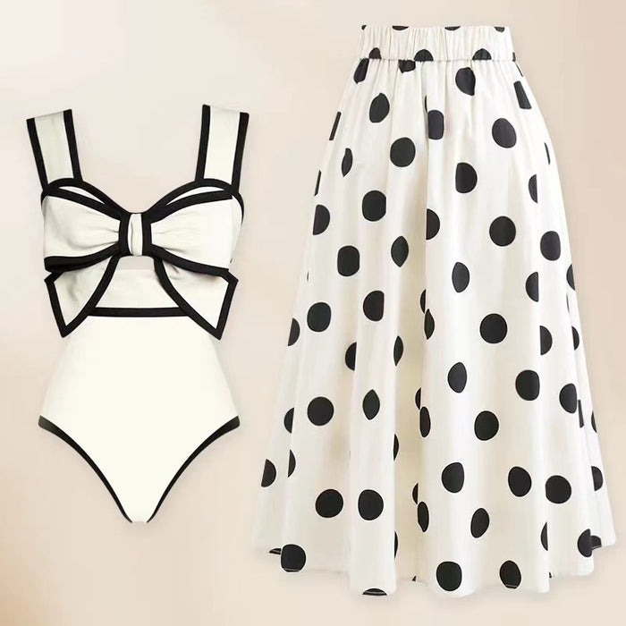 Wholesale Polka Dot Sexy Skirt Style Swimsuits (F) JDC-SW-HangHang001