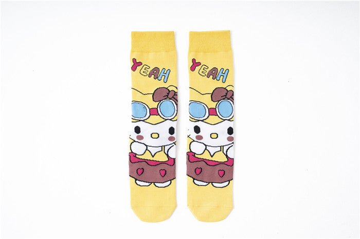 Wholesale Trendy mid-calf socks with cartoon designs