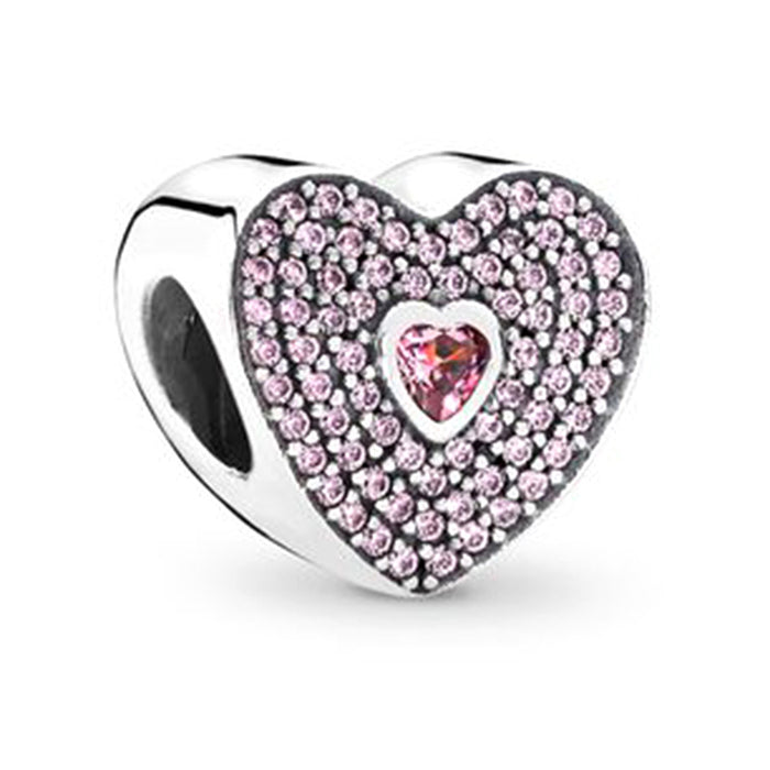 Wholesale 10pcs/pack DIY Beaded Mother's Day Drip Oil Set Diamond Love Bead Bracelet Pendant JDC-CS-Liyao002