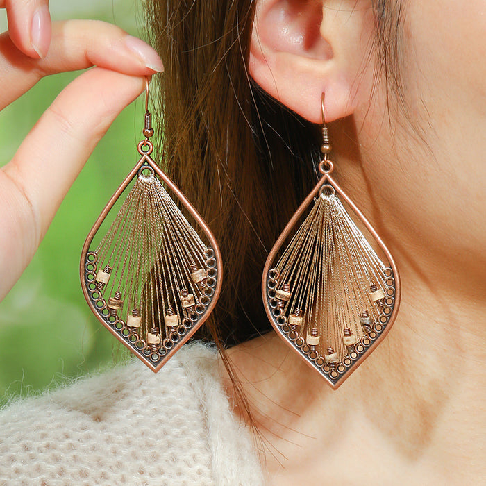 Wholesale Bohemian Retro Tassel Earrings Ethnic Style Zinc Alloy Gift MOQ≥2