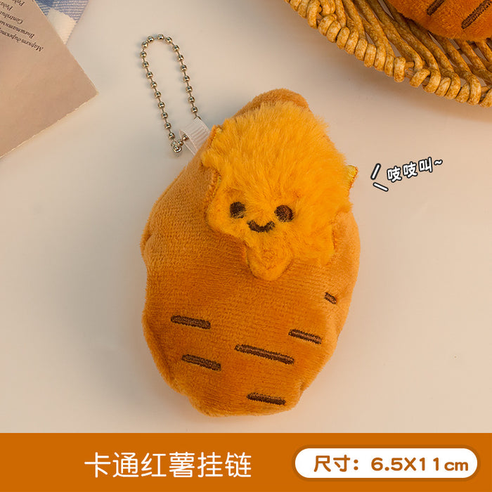 Wholesale Cute Roasted Sweet Potato Plush Keychain Car Key Accessory Gift