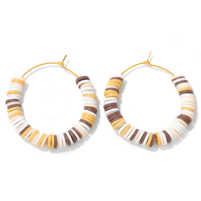 Wholesale Creative contrasting earrings, personalized casual vacation style, soft ceramic ring earrings