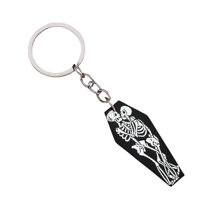Wholesale Acrylic  Skull Keychain with  Web Design Party Decorative Accessory MOQ:2