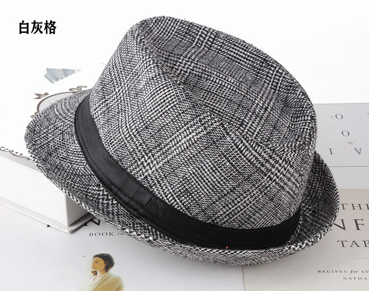 Wholesale Men's Hats Flannel Plaid Fabric Small Hats JDC-FH-DG021