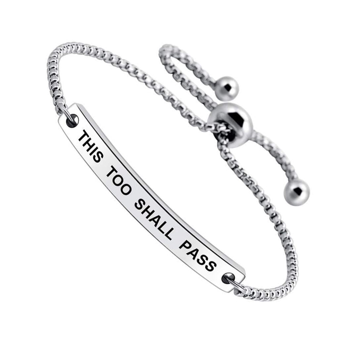 Wholesale Stainless steel bracelet with holiday lettering adjustable gift chain bracelet
