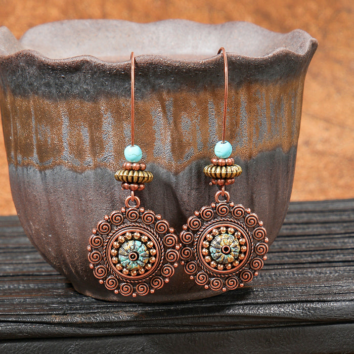Wholesale 2pcs Vintage Bohemian Hand-made Tassel Earrings