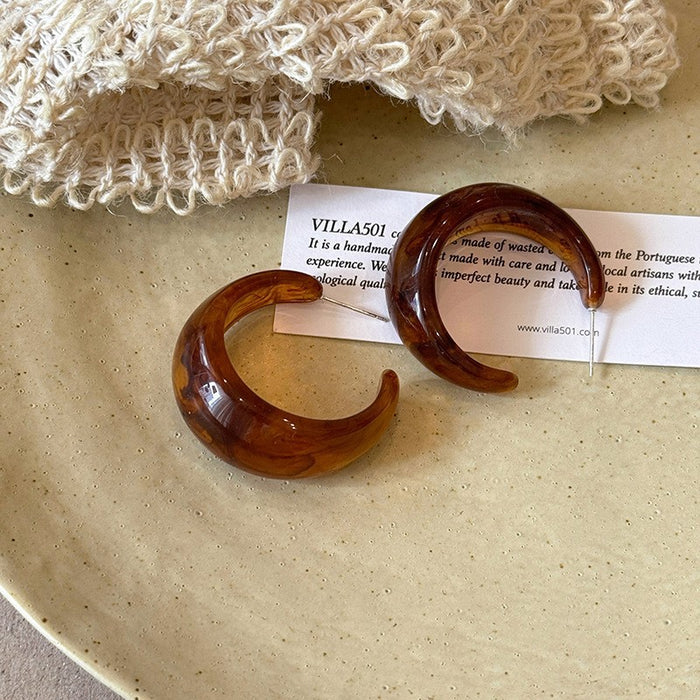 Wholesale  silver needle geometric irregular resin earrings heart earrings