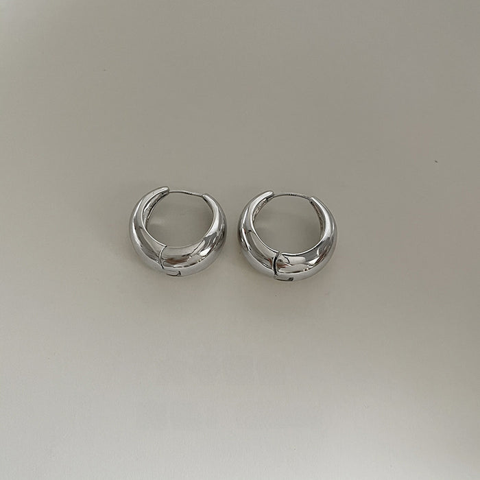 Wholesale Silver needle earrings, simple personality, cold and feng shui drop earrings, round circle earrings