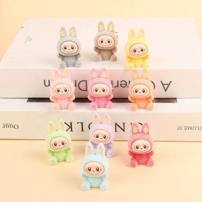 Wholesale Resin trendy cartoon flocked keychain pendant