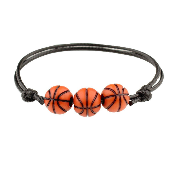 Wholesale Adjustable Elasticity Sports Bracelet, Football, Baseball Bracelet, Ball Beads, Handmade Rope