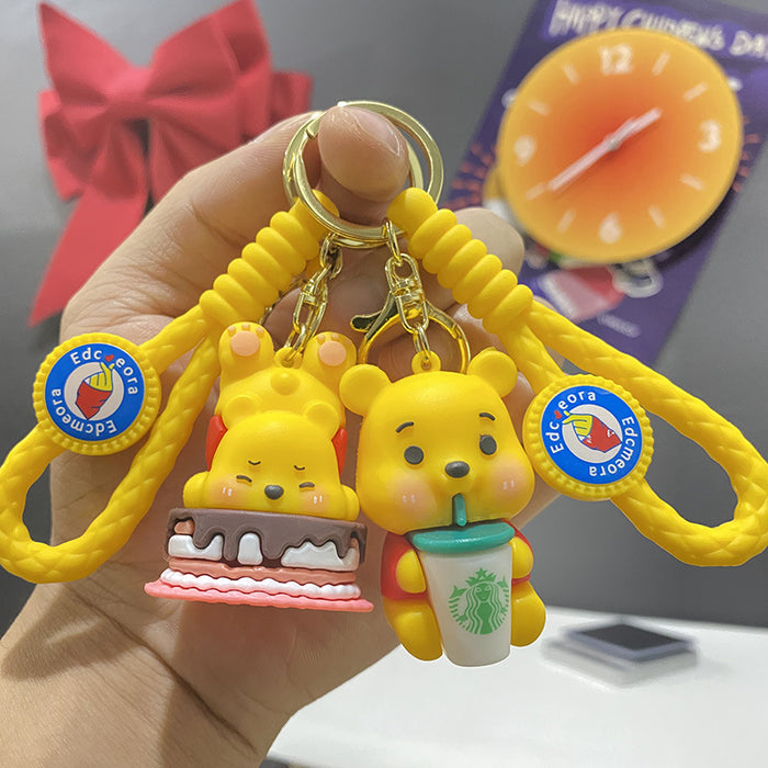 Wholesale Cute cartoon dessert-themed bear keychains