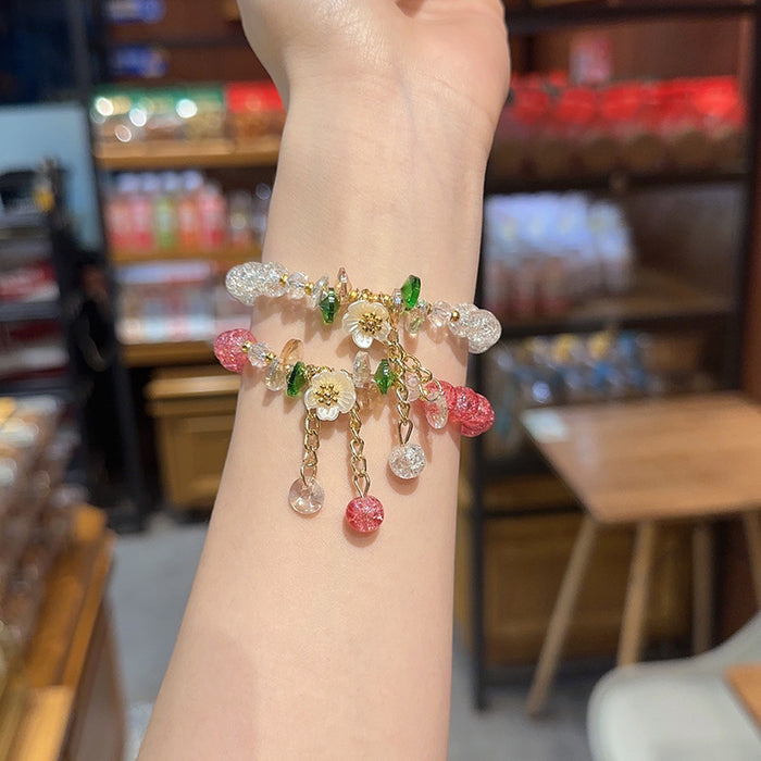 Wholesale Colorful Crystal Flower Bracelet Sunflower Beaded Students Gift Bestie Bracelet