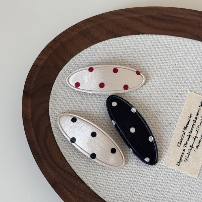 Wholesale Satin Polka Dot Oval Hair Clips Accessories