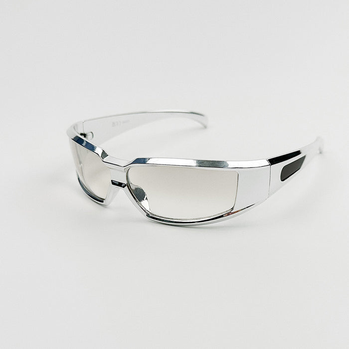 Wholesale Sunglasses Square Reflective Silver Frame Glasses