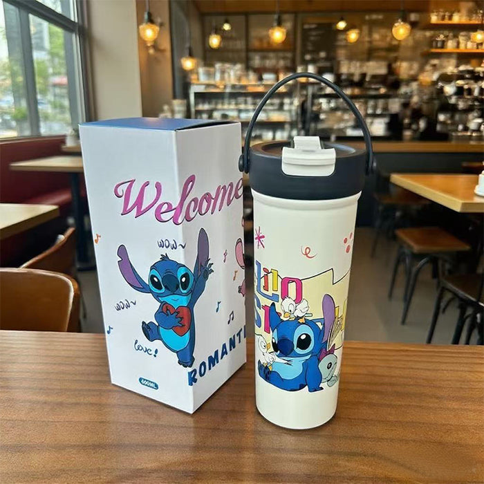 Wholesale Cartoon Thermos Cup Stainless Steel Coffee Cup Large-Capacity Straw Water Cup Fruit Tea Cup
