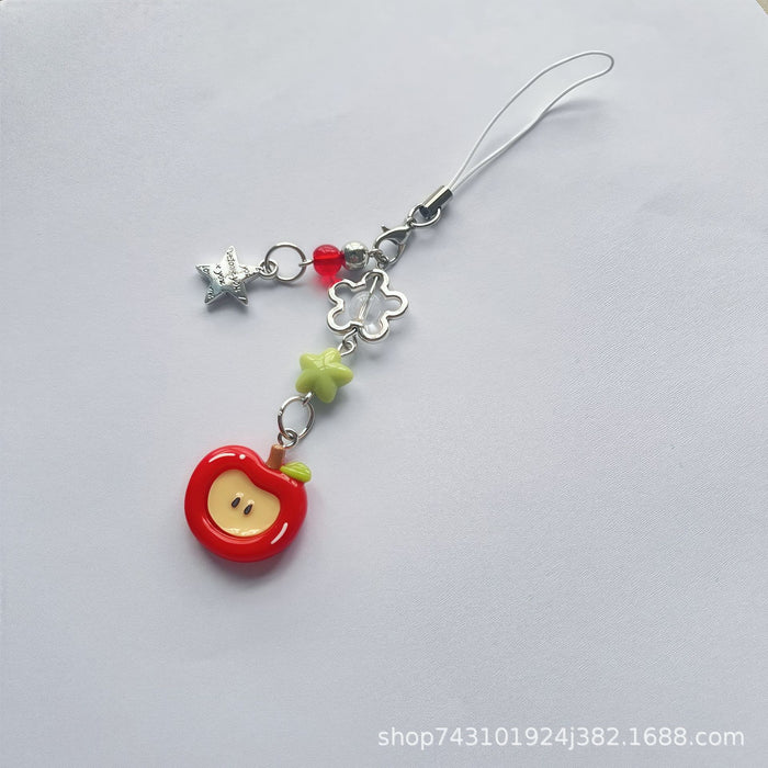 Wholesale Creative fruit handmade hanging chain, mobile phone chain, bead pendant chain, camera chain, cute