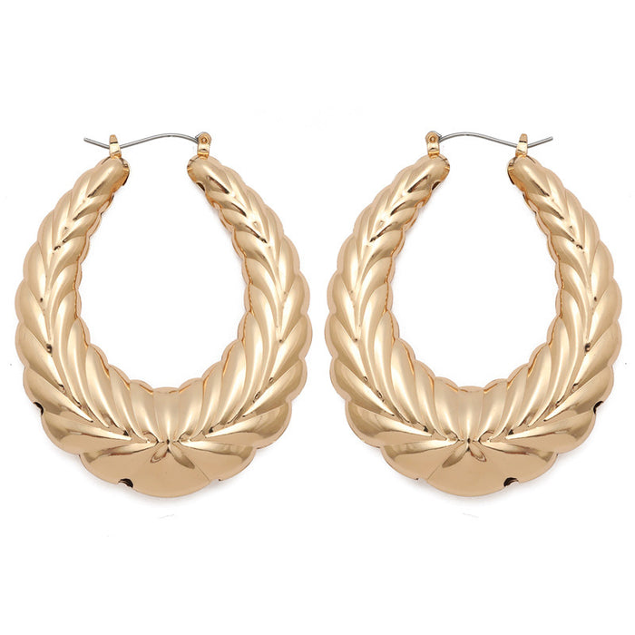 Wholesale Oversized patterned earrings with exaggerated golden circle earrings