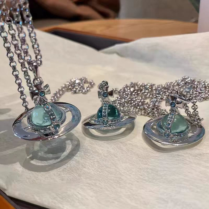 Wholesale Three dimensional star necklace Saturn niche fashion versatile collarbone chain