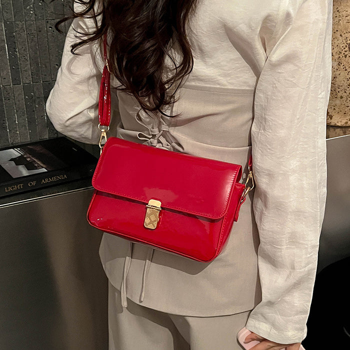 Wholesale Urban Simple Red PU Leather Handbag - Chic Shoulder Bag