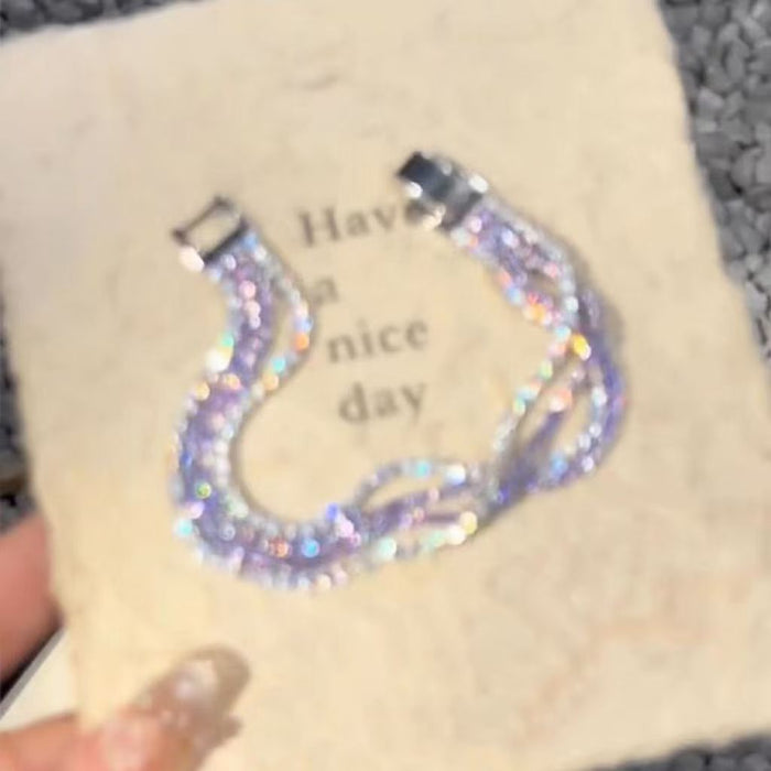 Wholesale Purple bracelet with multiple layers of layering, colorful, sweet, exquisite and versatile accessories