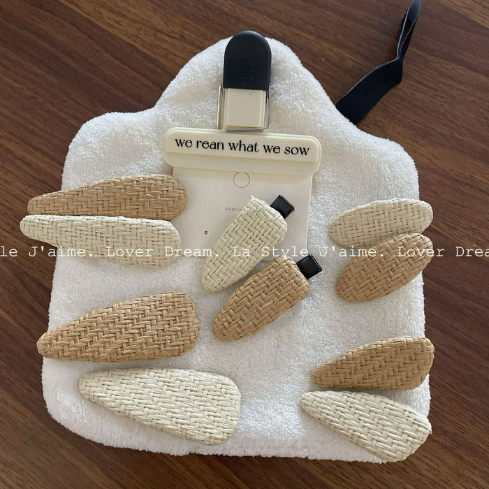 Wholesale Weaving rattan geometric hair clips, fashionable bangs, side clips, hair accessories