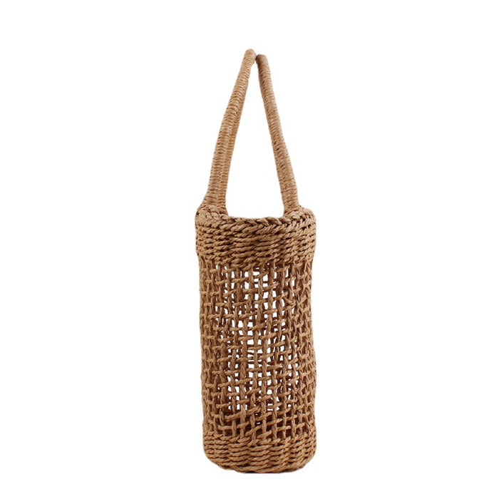 Wholesale straw bag handmade woven briefcase hollow handbag fashion beach bag