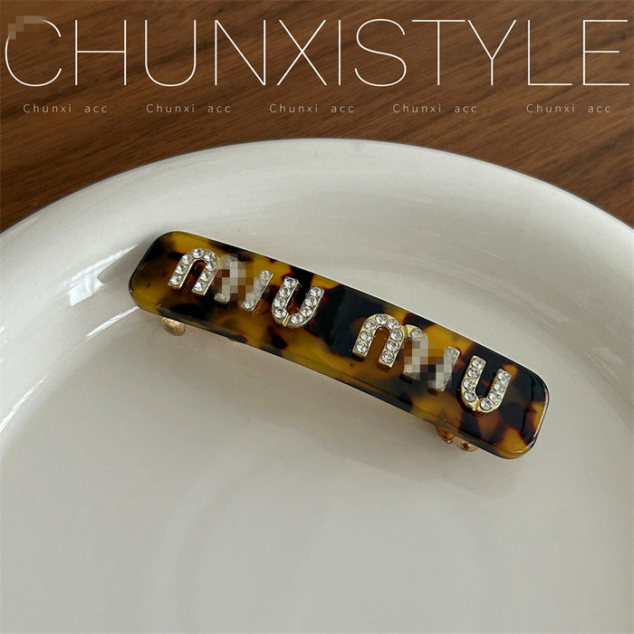 Wholesale diamond letter Pearl hairpin female side small clip headdress hairpin bangs clip