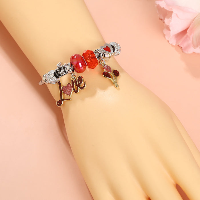 Wholesale Crystal bead stainless steel bracelet