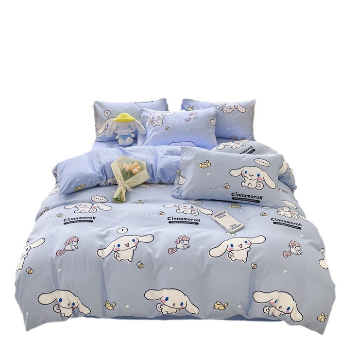 Wholesale A-level Cloud Washed Cotton Cute Cartoon Girl Heart Dormitory Bed Sheets JDC-SEE-AiErMei004