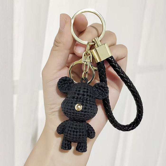 Wholesale Cartoon Wool Bear Keychain Internet Celebrity Fashion Bag Pendant Car Key Chain Small Gifts