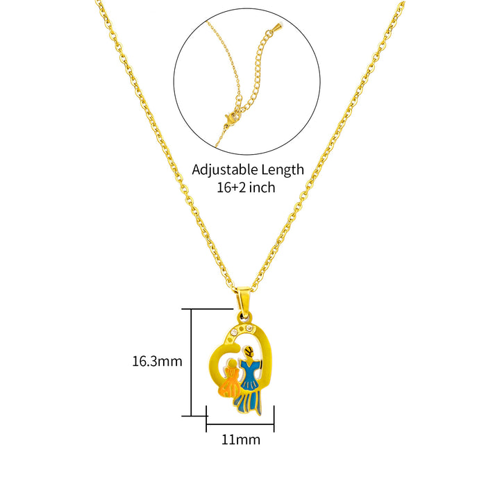 Wholesale Stainless Steel Gold-Plated Heart Necklace