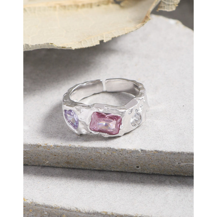 Wholesale A niche light luxury design with a micro inlaid zircon ring made of pure silver