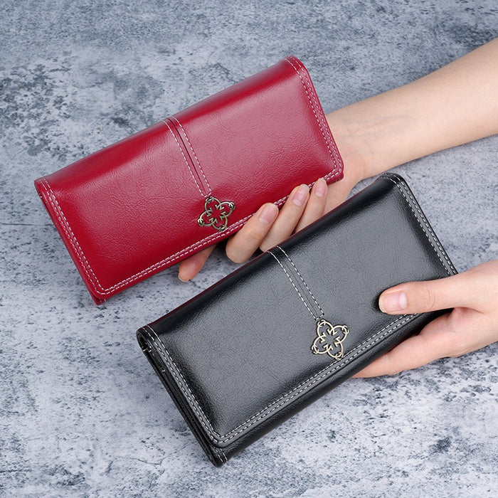 Wholesale Retro Women' s Long PU Wallet Zipper Clutch Fashion Accessory